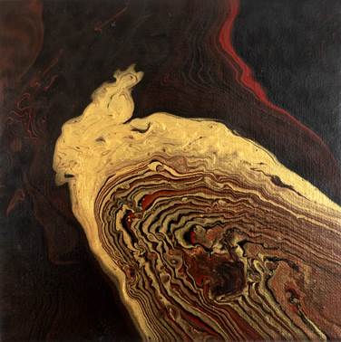 《Golden Waves1 金色的波浪1》 布面丙烯 20x20cm 2020年